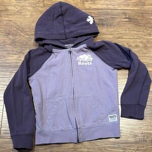 Roots Kids Two-Tone Purple full zip Hoodie